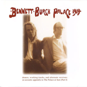 Jay Bennett, Edward Burch : Palace 1919 (CD, Album)