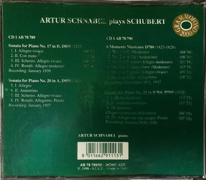 Artur Schnabel, Franz Schubert : Artur Schnabel Plays Schubert (2xCD, Comp, Mono, RE, RM)