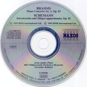 Brahms*, Schumann*, Jenoe Jandó*, BRT Philharmonic Orchestra (Brussels)*, Alexander Rahbari : Piano Concerto No. 2 / Introduction And Allegro Appassionato, Op. 92 (CD, Album)