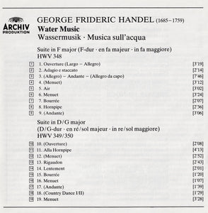 George Frideric Handel*, The English Concert* · Trevor Pinnock : Water Music (CD, Album, RP)