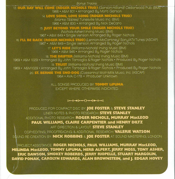 Roger Nichols  The Small Circle Of レコード