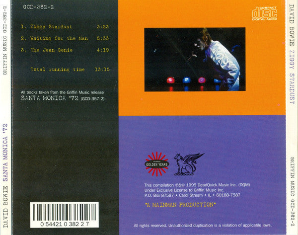 Buy David Bowie : Ziggy Stardust (CD, Single, P/Unofficial) Online