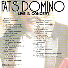 Load image into Gallery viewer, Fats Domino : Live In Concert (CD, Comp)
