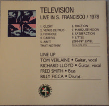 Load image into Gallery viewer, Television : Live In S. Francisco / 1978 (CD, Unofficial)
