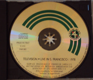 Television : Live In S. Francisco / 1978 (CD, Unofficial)