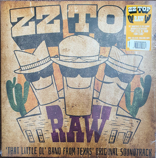 ZZ Top : Raw ('That Little Ol' Band From Texas' Original Soundtrack) (LP, Album, Tan)