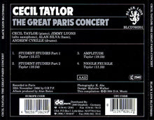 Load image into Gallery viewer, Cecil Taylor : The Great Paris Concert (CD, Album, RE)
