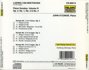 Beethoven* - John O'Conor : Piano Sonatas, Volume IV (Op. 2, Nos. 1-3) (CD, Album)