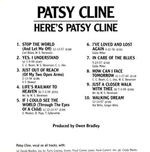 Load image into Gallery viewer, Patsy Cline : Here&#39;s Patsy Cline (CD, Comp, RE, RM)
