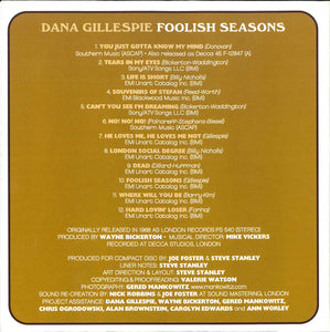 Dana Gillespie : Foolish Seasons (CD, Album, RE)