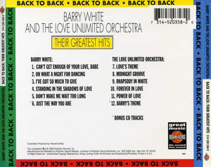 Barry White And The Love Unlimited Orchestra* : Back To Back: Their Greatest Hits (CD, Comp)