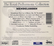 Load image into Gallery viewer, Mendelssohn*, Royal Philharmonic Orchestra*, Stefan Sanderling : Symphony No. 3 In A Minor, Op. 56 &quot;Scottish&quot; / Symphony No. 4 In A, Op. 90 &quot;Italian&quot; (CD, Album)
