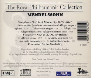 Mendelssohn*, Royal Philharmonic Orchestra*, Stefan Sanderling : Symphony No. 3 In A Minor, Op. 56 "Scottish" / Symphony No. 4 In A, Op. 90 "Italian" (CD, Album)