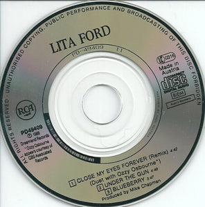 Lita Ford Duet With Ozzy Osbourne : Close My Eyes Forever (Remix) (CD, Mini, Single)