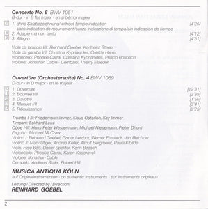 Bach* - Musica Antiqua Köln, Goebel* : Brandenburgische Konzerte 4 • 5 • 6 (CD, Album, RE, RM)