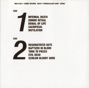 Death (2) : Scream Bloody Gore (CD, Album, RP)
