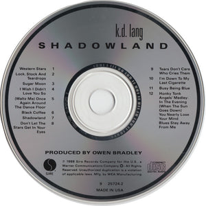 k.d. lang : Shadowland (CD, Album)