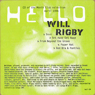 Will Rigby : Will Rigby (CD, EP)
