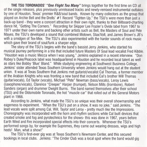 The T.S.U. Toronados* : One Flight Too Many - Rare And Unreleased Houston Funk From The Vaults Of Ovide Records 1968-1969 (CD, Comp)