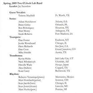 UNT Two O'Clock Lab Band* Directed By Jay Saunders : Too Two (CD, Album)