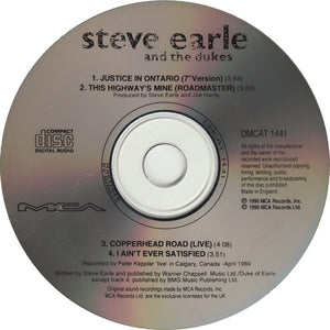 Steve Earle & The Dukes : Justice In Ontario (CD, Single, Car)