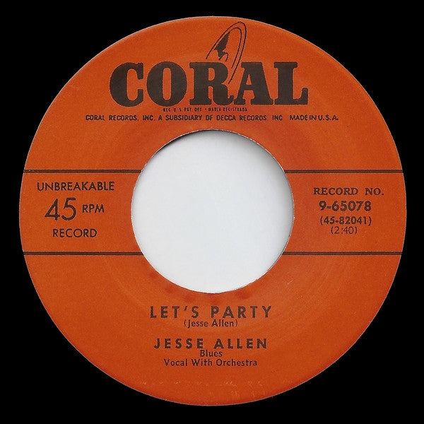 Jesse Allen  / Goree Carter : Let's Party / I'm Your Boogie Man (7