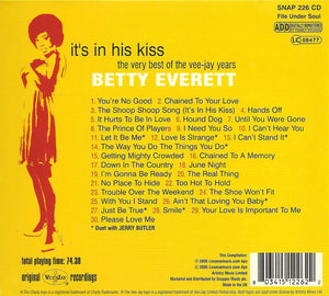 Betty Everett : It's In His Kiss - The Very Best Of The Vee-Jay Years (CD, Comp, RM)