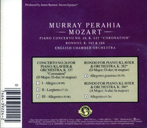 Mozart* - Murray Perahia, English Chamber Orchestra : Piano Concerto No. 26, K. 537 "Coronation" / Rondos, K. 382 & 386 (CD, RE)