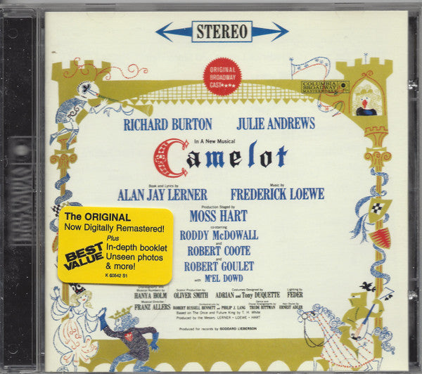 Alan Jay Lerner*, Frederick Loewe / Julie Andrews, Richard Burton (2) : Camelot (Original Broadway Cast Recording) (CD, Album, RE)