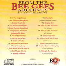 Load image into Gallery viewer, Bee Gees : From The Bee Gees Archives: Previously Unreleased Tracks 1966-1972 (CD, Album, Comp, Unofficial)
