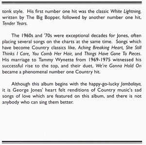 George Jones (2) : Tender Years (CD, Comp)