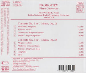 Prokofiev*, Kun Woo Paik, Polish National Radio Symphony Orchestra*, Antoni Wit : Piano Concertos No.2, Op.16 - No.5, Op.55 (CD, Album)