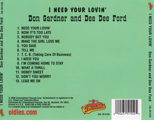 Don Gardner And Dee Dee Ford : I Need Your Lovin' (CD, Album, RE)