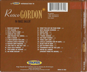 Rosco Gordon : A Proper Introduction To Rosco Gordon - No More Doggin' (CD, Comp, RM)