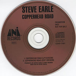 Steve Earle : Copperhead Road (CD, Single, Promo)