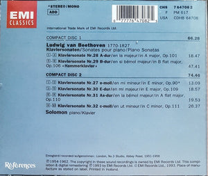 Beethoven*, Solomon* : Klaviersonaten = Sonates Pour Piano / Piano Sonatas Opp.90, 101, 106, 109, 110 & 111 (2xCD, Album, Comp, Mono, RM + Box)