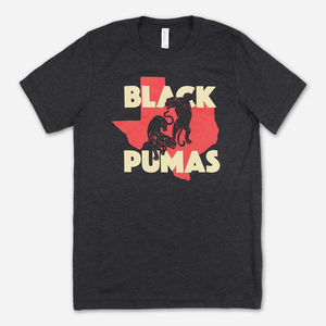 Black Pumas "Double Puma Texas" Charcoal T-Shirt