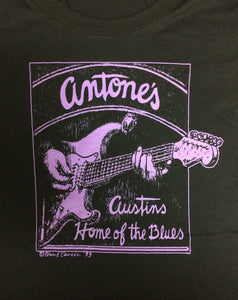 Antone's Purple Guitar, Black, Women's 2xl - T-shirt