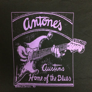 Antone's Purple Guitar, Black, Women's 2xl - T-shirt