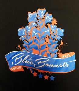 Bluebonnets Flowers, Black, Women's Small - T-shirt