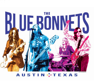 Bluebonnets Band, White, Women's Large - T-shirt