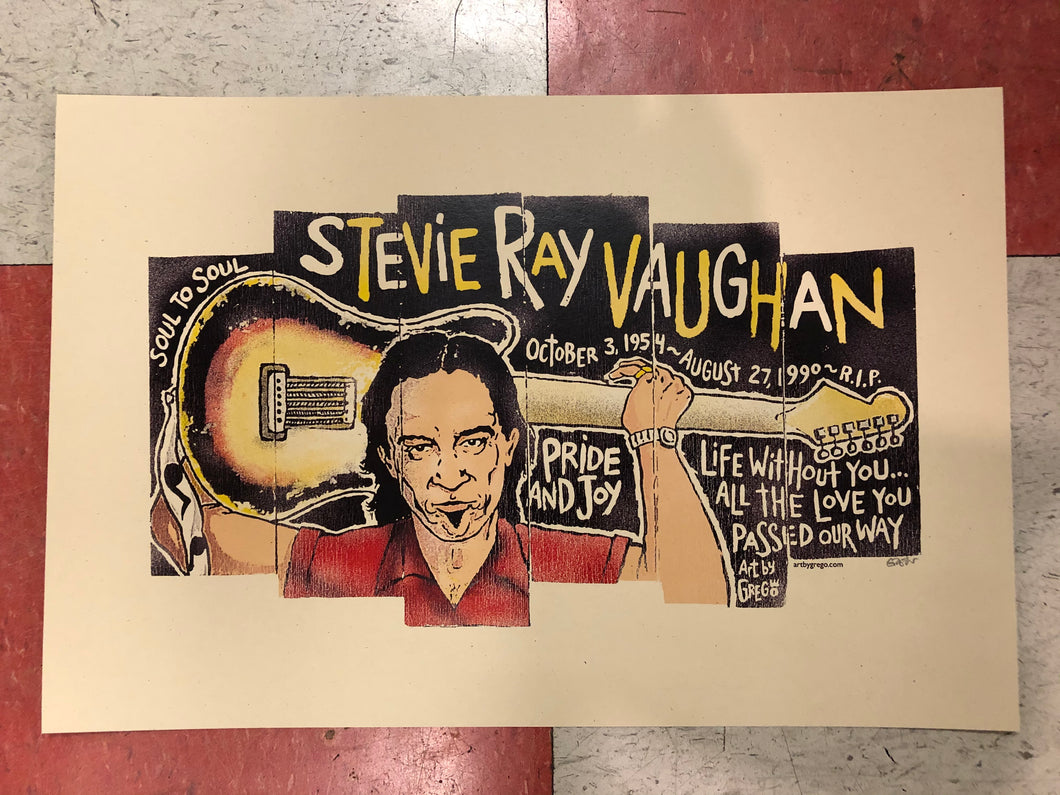 Stevie Ray Vaughan Guitar- Mojohand Poster