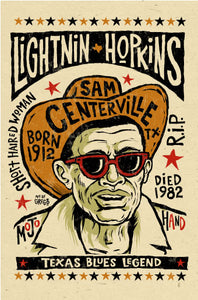Lightnin Hopkins - Mojohand Poster - Poster