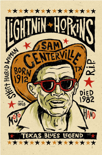 Lightnin Hopkins - Mojohand Poster - Poster